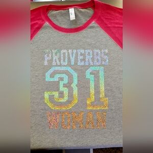 Proverbs 31 Woman fitted 3/4 length Tee
